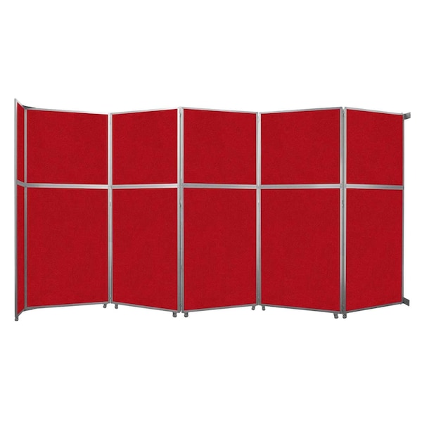 Operable Wall Folding Room Divider 19'6" x 10'3/4" Red Fabric